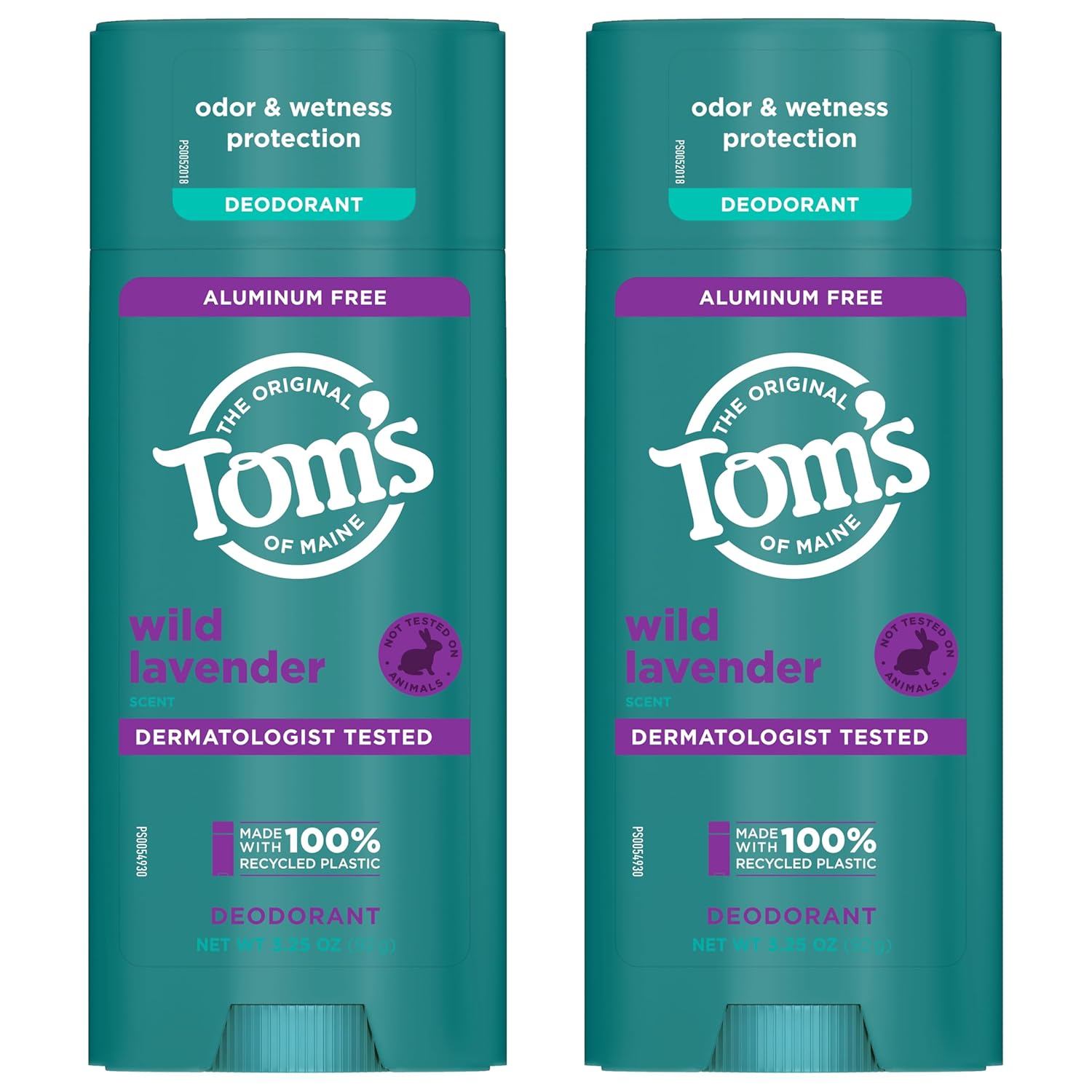 Tom’s of Maine Wild Lavender Natural Deodorant - Aluminum Free, 48-Hour Odor Protection | 3.25 oz (2 Pack)