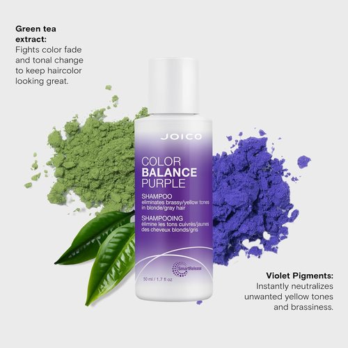 Joico Color Balance Purple Shampoo - Eliminate Brassy Tones & Boost Shine | For Cool Blonde & Gray Hair | UV Protection