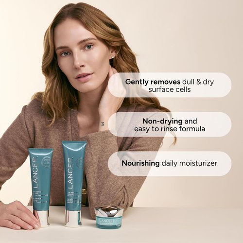 Lancer Skincare The Method Intro Kit - 3-Step Anti-Aging Facial Exfoliator, Cleanser & Moisturizer for Glowing Skin