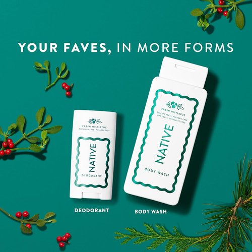 Native Deodorant - Holiday Edition Fresh Mistletoe Scent | 72-Hour Odor Control, Aluminum-Free, Unisex