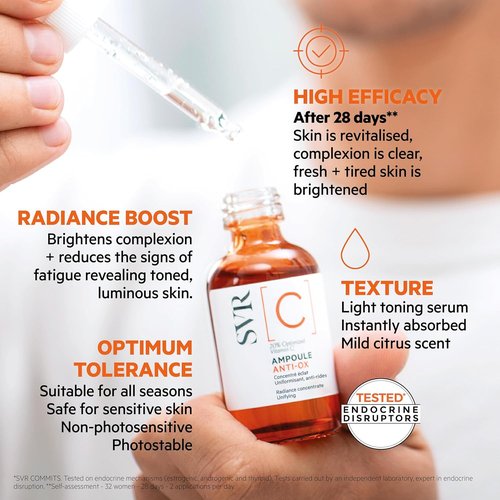SVR Vitamin C Brightening Face Serum - 20% Optimized Vitamin C for Radiance & Firmness | 1 Fl. Oz.
