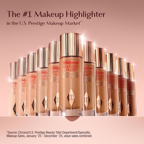 Charlotte Tilbury Hollywood Flawless Filter - Multi-Use Makeup Primer & Illuminating Highlighter - Smooths, Blurs, Sheer Coverage