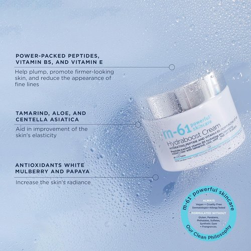 M-61 Hydraboost Cream - Ultra-Nourishing Face Cream with Hyaluronic Acid & Peptides | 1.7 Fl Oz | Made in USA
