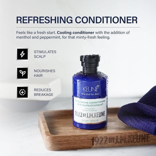 1922 by J.M. Keune Refreshing Conditioner - Cooling & Stimulating Formula for Men | 8.5 Fl Oz