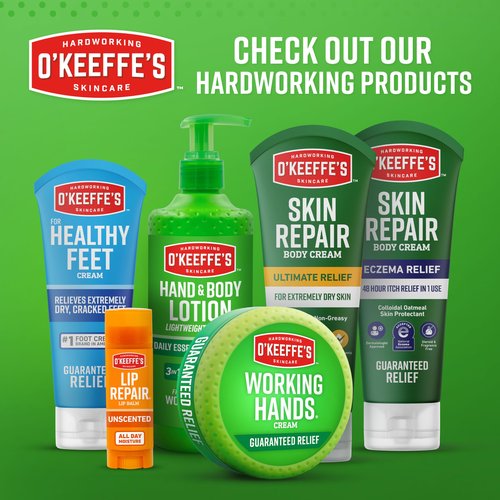 O'Keeffe's Working Hands Pain Relief Cream Skin Protectant with 4% Lidocaine and Cooling Peppermint Oil for Instant Relief from Pain, Itching, Irritation and Dryness, 3oz Tube