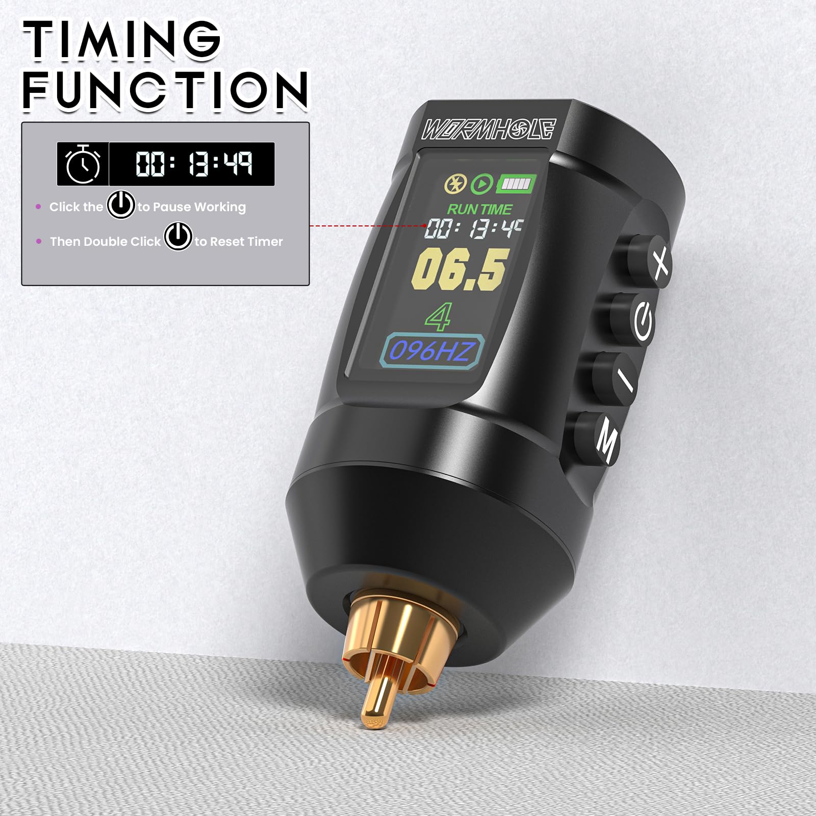 Wormhole Tattoo Gun Kit Wireless Tattoo Machine Kit Complete Tattoo Kit Tattoo Pen Kit Rechargeable Cordless Tattoo Power Supply Portable 1,800mAh with LED Digital Display for Artist WTK286