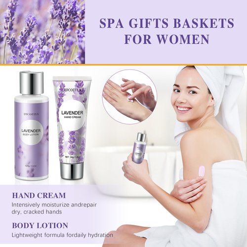 Gifts for Women Spa Gifts Baskets for Women Christmas Birthday Gifts Lavender Bath and Body Sets Mothers Day Gifts Relaxing Self Care Get Well Gift for Mom Her Girlfriends Sister Teacher Friends