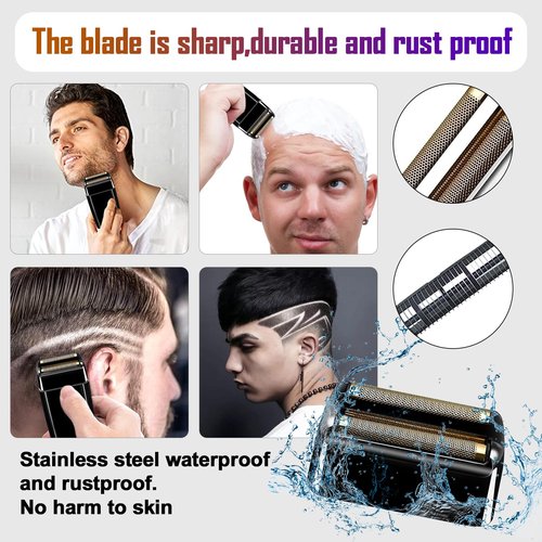 2Pack Shaver Replacement Foil and Cutters compatible with BaBylissPRO Double FXFS2 Metal shaver foil replacement (Black-2PCS)