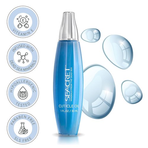 SEACRET Cuticle Oil - Fast-Absorbing Nail Treatment with Precision Dropper, Dead Sea Minerals & Vitamin E