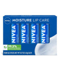 NIVEA Moisture Lip Care - Hydrating Lip Balm with Shea Butter & Nourishing Oils | 0.17 Oz Stick, Pack of 4