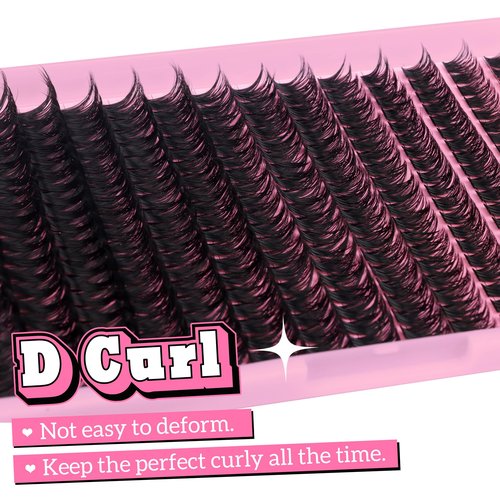 280Pcs Wispy Individual Lashes DIY Eyelash Extensions 8-16MM D-Curly Lash Extensions Lash Clusters 80D Cluster Eyelashes DIY at Home by ALICE