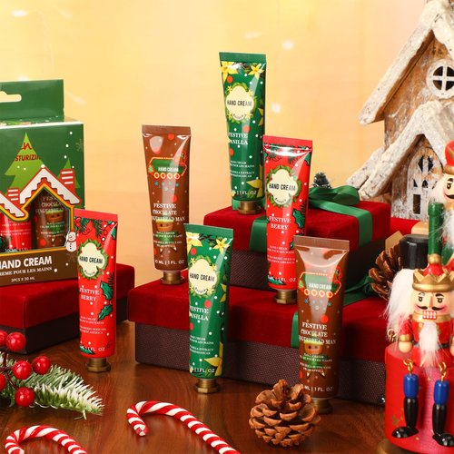 Swiffen 30 Pcs Christmas Hand Cream Gift Bulk with Gift Boxes Travel Size Moisturizing Hand Lotions for Christmas Stocking Stuffers Xmas Party Favors Holiday Gifts for Women Mom(Xmas Tree)