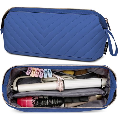 Kuosdaz Hair Tools Travel Bag for Shark Flexstyle Dyson, Quilted Case Organizer Bag, Gift for Women Hair Accessories Storage Bag, Travel Hairdryer Portable Bag for Women, Blue