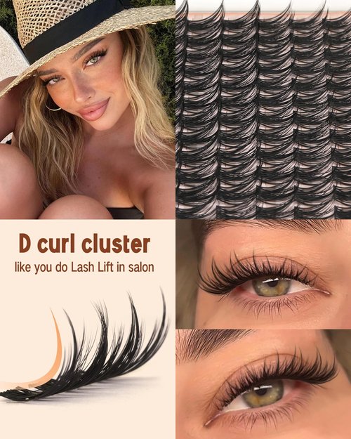 Goddvenus Wispy Lash Clusters 12-14-16mm Eyelash Clusters Set C Curl Pestañas Postizas Naturales Fluffy Natural Lash Clusters for Effortless Eyelash Extensions Individual Lashes DIY False Eyelashes