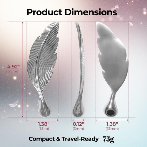 304 Stainless Steel Gua Sha Tool – Exfoliating Feather Design Facial Sculpting & Lymphatic Drainage Tool | Cooling, 75g Weighted | Gift Ready