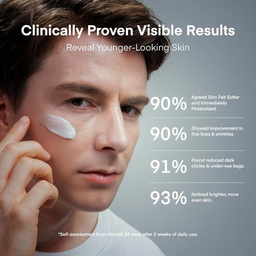 Terez & Honor 6-in-1 Face Cream for Men - Korean Anti-Aging Moisturizer with Niacinamide & Bakuchiol - 2.8 oz