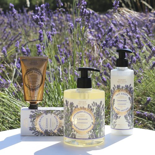 Panier des Sens - Lavender Hand Cream for Dry Cracked Skin - Nourishing Mini Lotion with Shea Butter & Olive Oil - Travel Size 1 fl oz