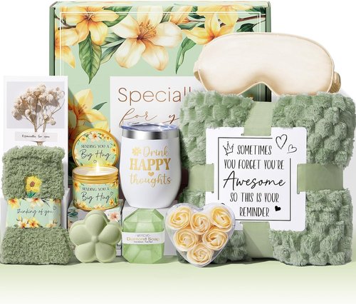 Skiennix Spa Gift Basket - Relaxing Vanilla Coconut Self-Care Set for Women | Perfect for Mother's Day, Birthdays, and Get Well Soon Gifts