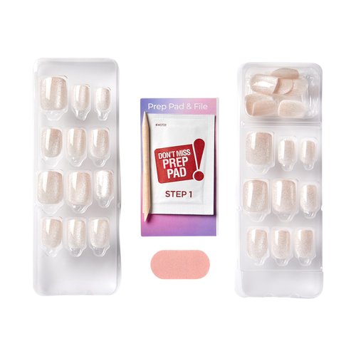 KISS colorFX by imPRESS Press On Nails, 'Rebel', Solid White, Short Squoval, IMPROVED adhesive, Up to 10-Day Hold, Nail Kit Includes 30 Fake Nails, Prep Pad, Manicure Stick, Mini Nail File