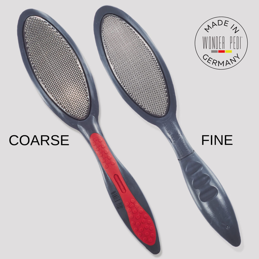 WONDER PEDI Double Sided Foot File - Made in Germany Feet Scrubber and Feet Softener Callus Remover Spay., Red, 1.0 Count
