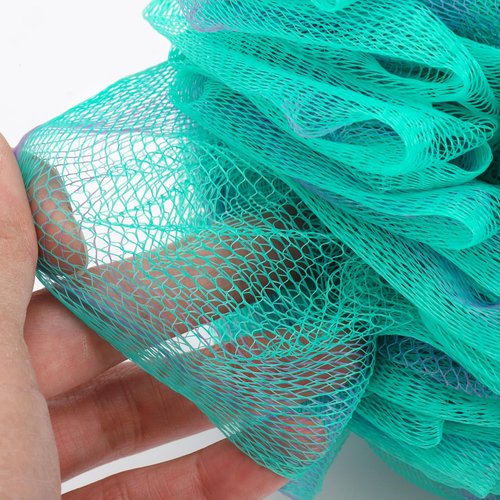 6 Pack Bath Loofah Sponge, 100g/pc XXL Large Mesh Pouf Shower Sponge Exfoliating Body Scrubber Shower Scrunchies