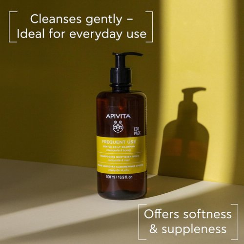 APIVITA Gentle Daily Shampoo - Hydrating & Soothing with Chamomile & Honey, Silicone-Free, 500 mL / 16.9 oz