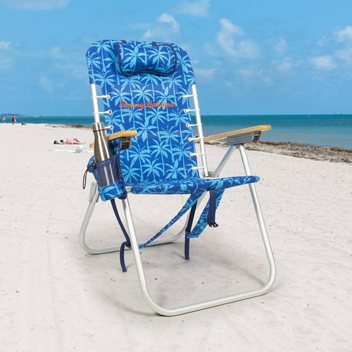 Tommy Bahama Folding Beach Chair - 4-Position Lace-Up Suspension - 17" Seat Height - Portable & Comfortable