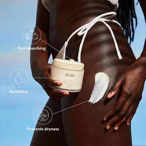 OUAI Body Cream - Hydrating Whipped Formula with Cupuaçu Butter & Coconut Oil | 7.5 Oz for Soft, Glowing Skin