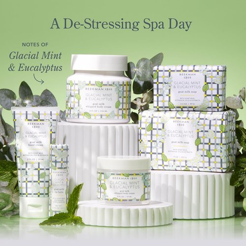 Beekman 1802 Goat Milk Hand Soap - Moisturizing Liquid Soap for Sensitive Skin | Glacial Mint & Eucalyptus, 12.5 fl oz