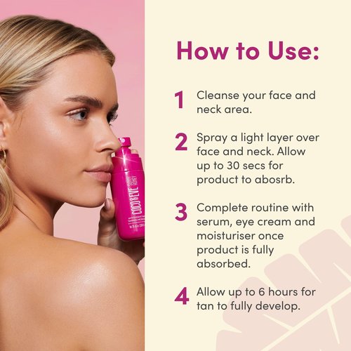 Coco & Eve Antioxidant Face Tanning Micromist – Hydrating Self Tanner & Tan Mist for Face, Streak-Free Quick-Dry Sunless Facial Mist Spray, Natural Glow (75 ml)