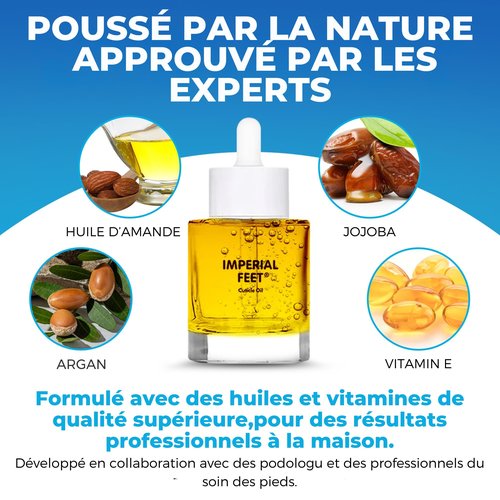 Imperial Feet Cuticle Oil for Nail Growth and Strength 30ml/1 FL Oz-Almond, Jojoba, Vitamin E Oil for Nails and Cuticles-Hydrates, Natural Nail Strengthener and Nourishes Dry Cuticles-Cuticle Softener