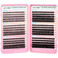 GEMERRY 565Pcs Lash Clusters D Curl Volume Eyelashes Clusters Extensions with Thin Band for DIY at home (30D+40D+50D+60D+80D+100D, 8-16mm)