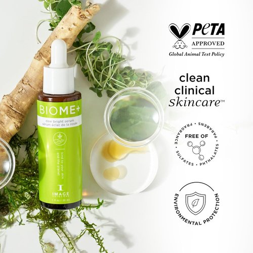 IMAGE Skincare Biome+ Dew Bright Serum - Microbiome Friendly Facial Serum for Enhanced Luminosity & Elasticity