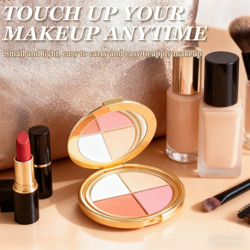 Skiennix Eye & Cheek Palette | 4-In-1 Makeup Kit with Eyeshadow, Highlighter & Blush for Natural Glow