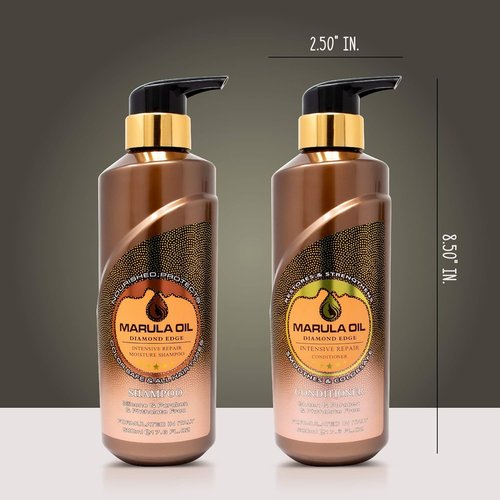 **Skiennix Marula Oil Shampoo & Conditioner Set - Color Safe, Ultra Moisturizing, Sulfate-Free | 16 oz Pump Bottles**