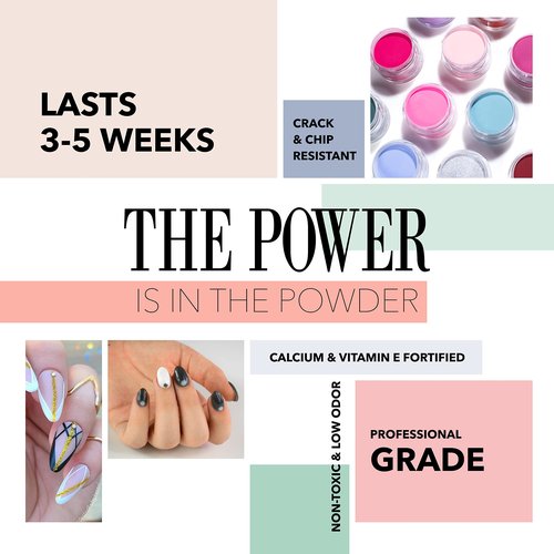 Revel Nail Dip Powder - Sheer Pink and French Powder Dip Nail Polish, Chip Resistant Dip Nail Powder with Vitamin E and Calcium, DIY Manicure, Erica & Veronica