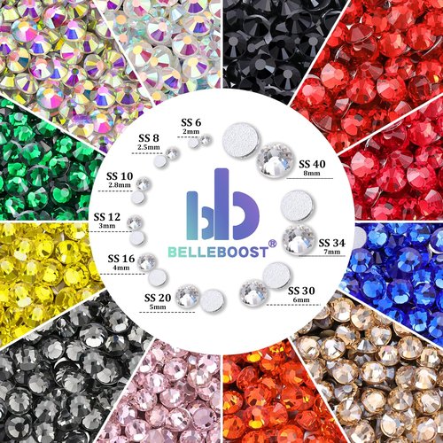 3000PCS SS16/4mm Crystal Rhinestones (Clear), Bedazzling Flatback Glass Rhinestones for Crafting DIY Nail Art Makeup Decoration, Gems Diomand Charms for Tumbler Shoes Clothing Mug