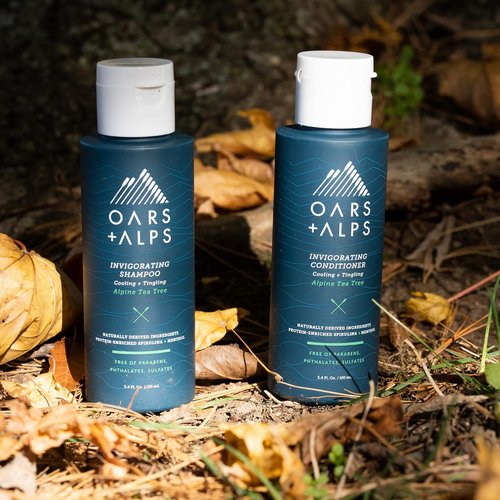 Oars + Alps Hair and Body Travel Kit for Men - Sulfate-Free Shampoo, Conditioner & Deodorant | TSA-Friendly Alpine Tea Tree Scent
