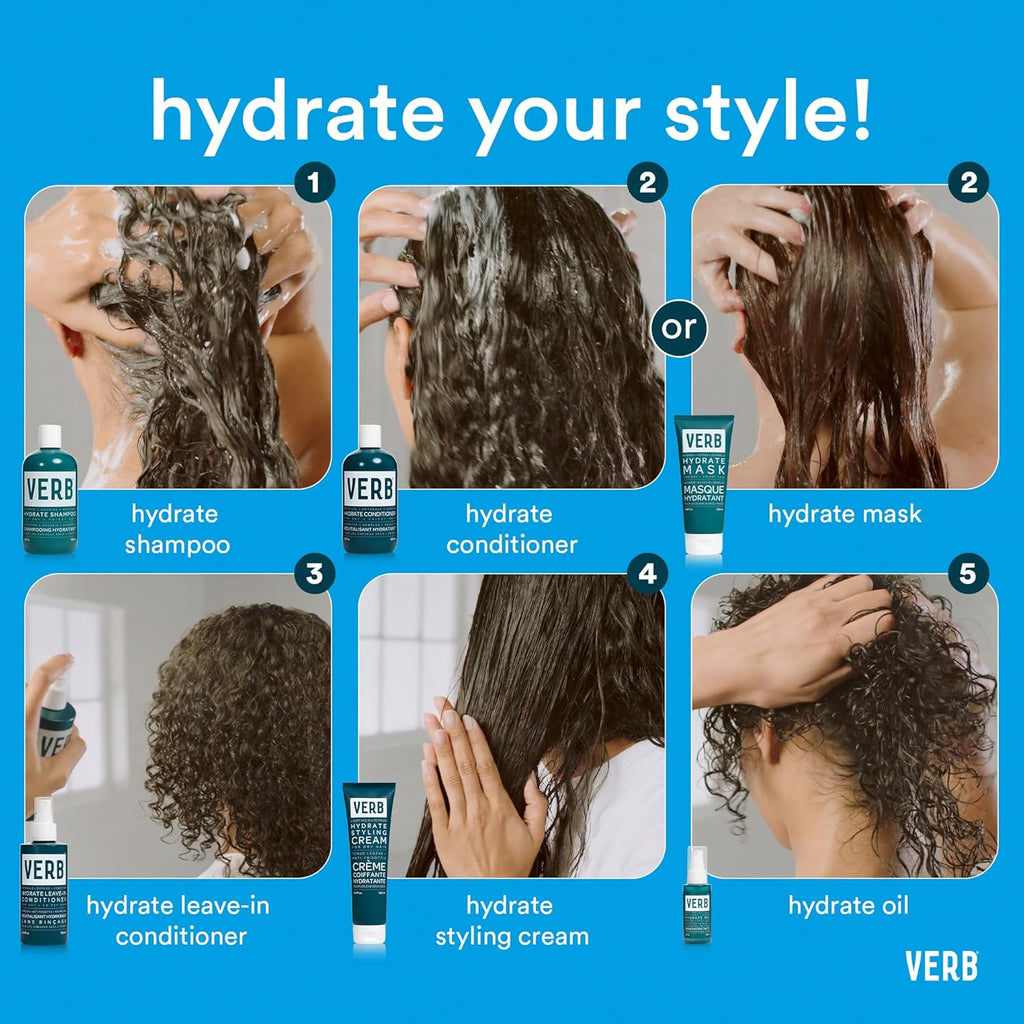 VERB Hydrate Oil - Moisturizing Shine Booster - Smooths Frizz & Protects Heat - Amber + Warm Jasmine Scent
