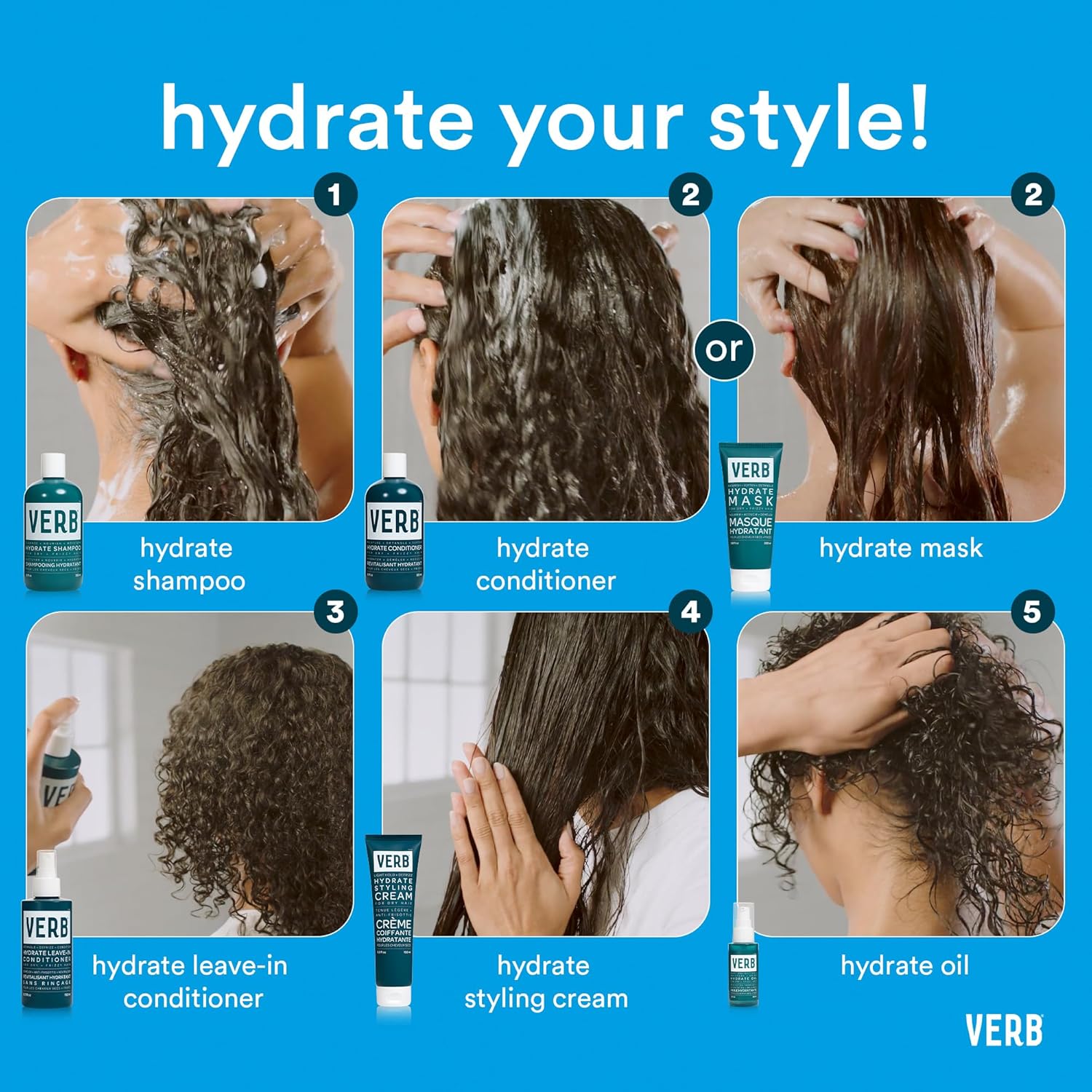 VERB Hydrate Oil - Moisturizing Shine Booster - Smooths Frizz & Protects Heat - Amber + Warm Jasmine Scent