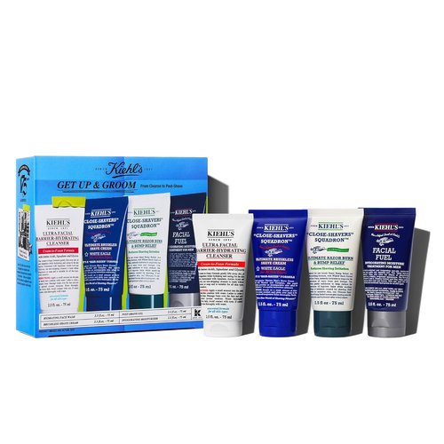 Kiehl's Men's Skincare Routine & Shaving Kit - Complete Grooming Set for All Skin Types | $92 Value