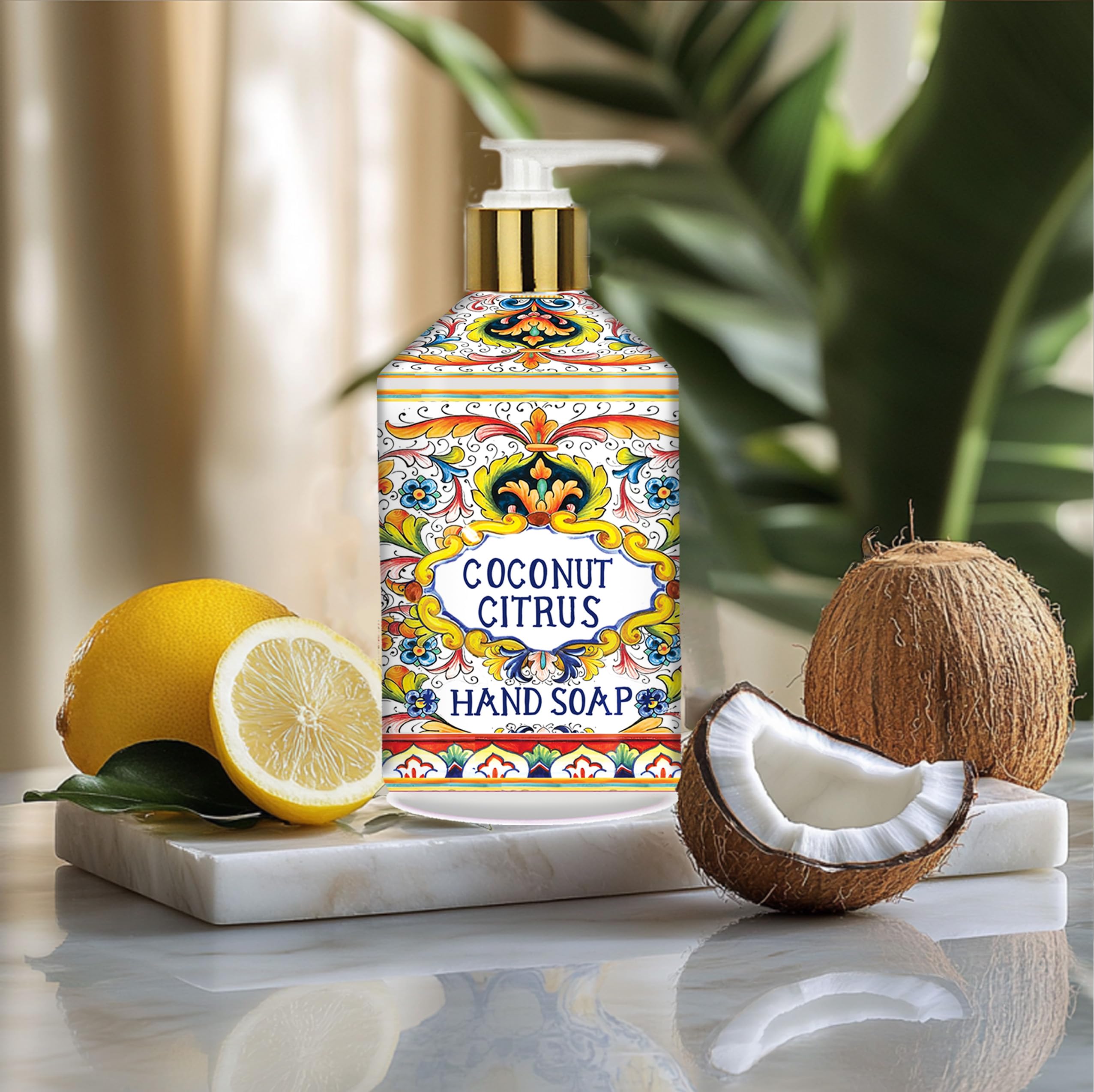 Villa Flora Hand Soap Set, 8 x 21.5oz bottles - Sea Salt Verbena, Coconut Citrus, Orchid Vanilla, and White Jasmine. Home and Body Company
