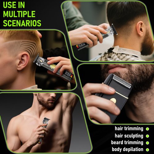 LQT Hair Clippers for Men, Professional Hair & Beard Trimmer Kit, Rechargeable Barber Clipper Set, Complete Grooming Gift for Dad, Men for Christmas