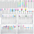 Chumia 47 Pcs Nail Drill Bits Sets 3/32 Inch Electric Diamond Ceramic Acrylic Gel Nail Bit Kit Manicure Supplies Carbide Cuticle for Manicure Drill Remover for Home Salon Gel Pedicure Tools