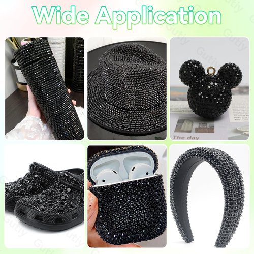 21000Pcs Black Rhinestones for Bedazzling Kit, Mix Sizes Jelly Bedazzling Resin Gems, Black Gems Bedazzling for Crafting, Flatback Resin Rhinestones for Craft DIY Face Makeup