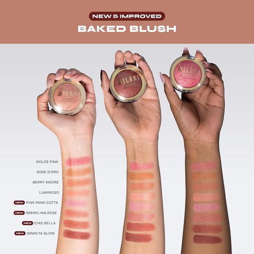 Milani Baked Blush - Updated Powder Blush for Cheeks | Cruelty-Free Makeup in Pink Panna Cotta