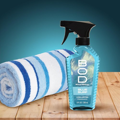 BOD Man Blue Surf Body Spray - Refreshing Fragrance for All-Day Wear | 8 Fl Oz