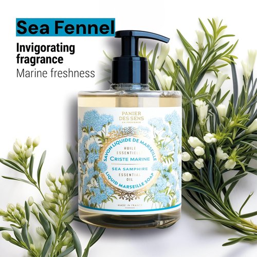 Panier des Sens - Fresh Sea Fennel Hand Soap - Moisturizing & Refillable - 97% Natural - 16.9 Fl Oz