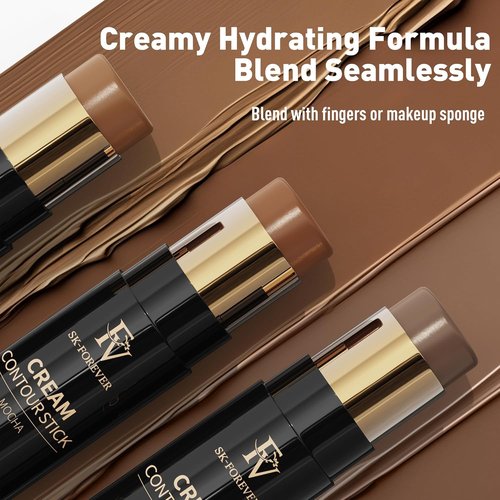 FV Cool Toned Contour Stick - Creamy, Blendable Formula for Natural Face Sculpting | Long-Lasting, Waterproof, 01 Amber