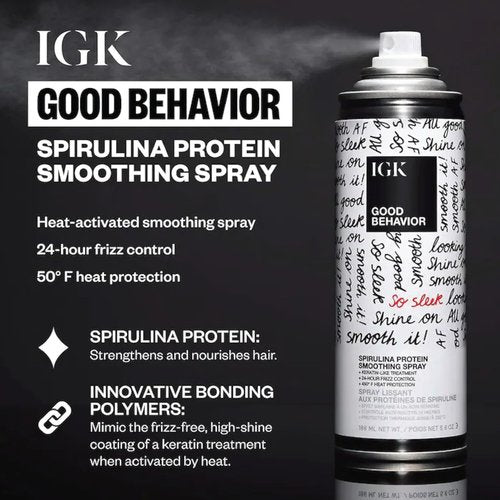IGK Hair Treatment Travel Size Set - Antisocial Dry Hair Mask & Good Behavior Spray | Vegan, Cruelty-Free, Bond-Building Duo